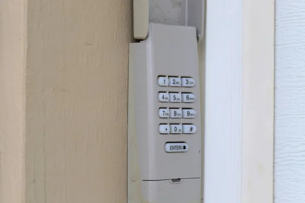Kode Keypad Digunakan Pada Pintu Masuk Garasi Rumah Keypad Keamanan — Stok Foto