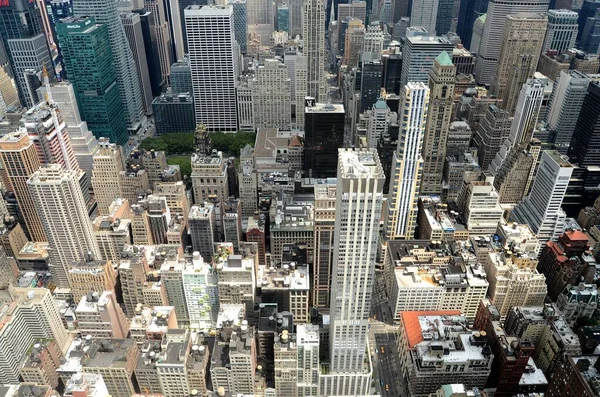 Aerial View Skyscrapers Rooftops Buildings Empire State Building Looking Direction — Stock Photo, Image