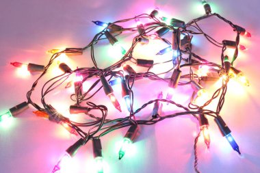 Renkli yilbasi isiklari studyo cekimi