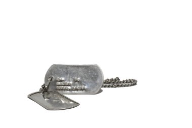 Gray dog tag on the white ground clipart
