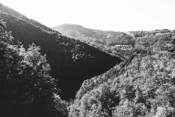 Paisagem Montanha Preto Branco — Fotografia de Stock