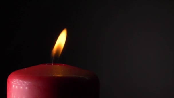 Flame Burning Red Candles Slowmotion — Stock Video