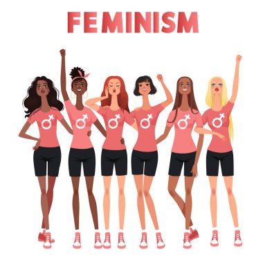 Kadınlar yürür, protesto eder, buluşur. Kadın hakları için savaş. Uluslararası bir kadın grubu feminizmi temsil ediyor.