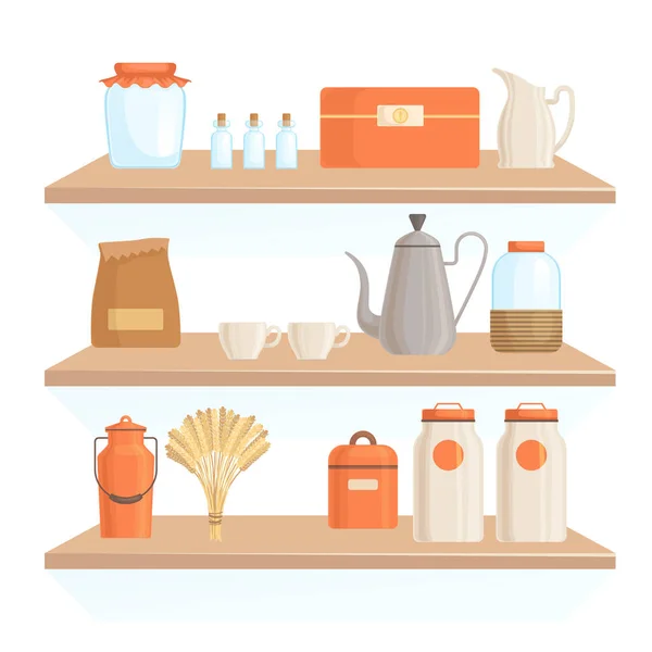 Кухонные принадлежности для украшения кухни, пекарни или кондитерской. Изолированный на белом фоне . — стоковый вектор