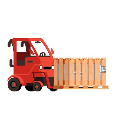 Kutulu otomatik yükleyici. Kargo taşımacılığı. Beyaz arkaplanda izole.