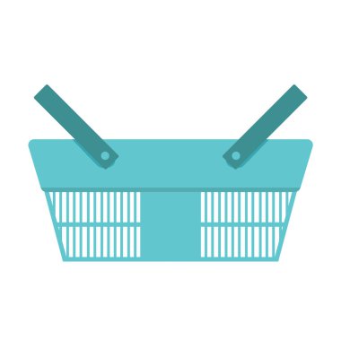 Boş süpermarket alışveriş sepeti beyaz arkaplanda izole.