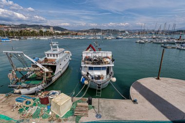 İtalyan Rivierası, Liguria, İtalya 'daki La Spezia limanının muhteşem manzarası