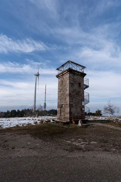 Landschaft Des Höchsten Punktes Schwarzwald Hornisgrinde Winter Mit Schnee Und — Stockfoto