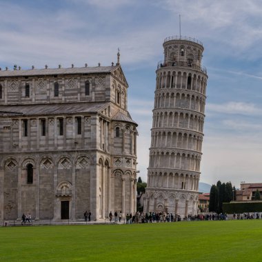 Duomo ve Eğik Kule, Piazza dei Miracoli, Pisa, Toskana, İtalya