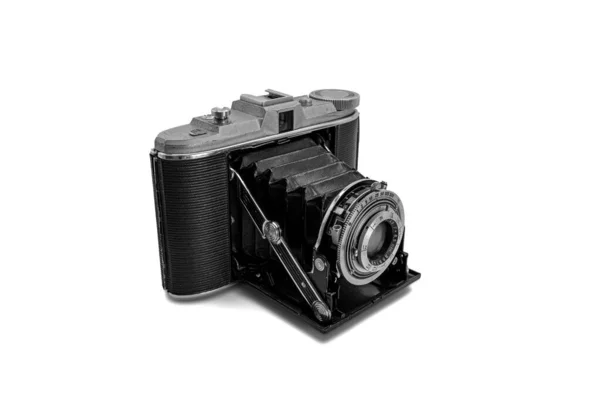 Nostalgische Retro Metall Kompaktfalten Fotokamera Mittelformat Mit Manuellem Verschluss — Stockfoto