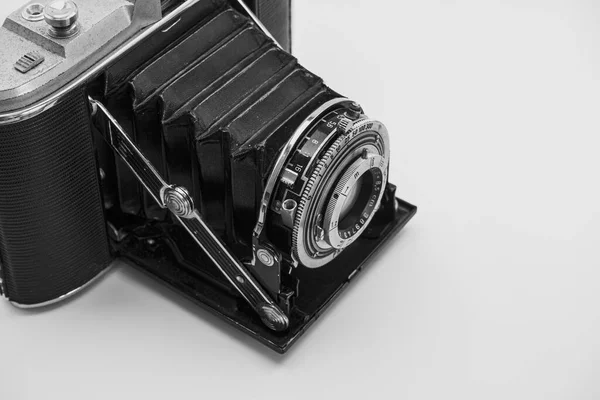 Nostalgic Retro Metal Compact Horizontal Folding Photo Camera Medium Format — Stock Photo, Image