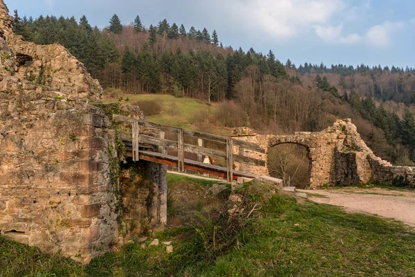 Uitzicht Het Middeleeuwse Kasteel Schauenburg Bij Oberkirch Provincie Ortenau Zwarte — Stockfoto