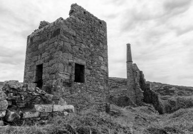 İngiltere, Cornwall 'daki Carn Galver Madeni harabeleri, İngiltere, Birleşik Krallık, Unesco