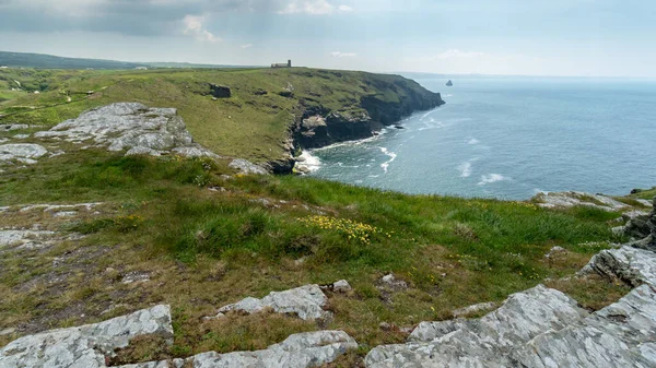 Castillo Tintagel Ruina Sur Cornwall Vinculada Con Leyenda Del Rey —  Fotos de Stock