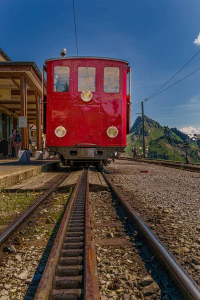 Stojan Železnice Švýcarských Alp Blízkosti Hory Jungfrau Švýcarsko — Stock fotografie
