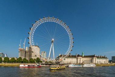 London Eye, Thames Nehri 'nin güney kıyısında, İngiltere' nin İngiltere 'nin İngiltere' nin AB Avrupa 'sında bulunan büyük bir dönme dolap.