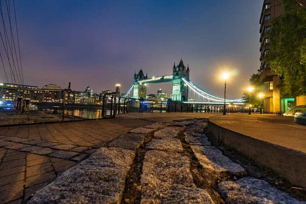 Tower Bridge Londra Notte Vecchio Ponte Sul Tamigi Regno Unito — Foto Stock