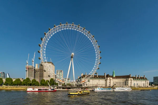 London Eye Thames Nehri Nin Güney Kıyısında Ngiltere Nin Ngiltere — Stok fotoğraf