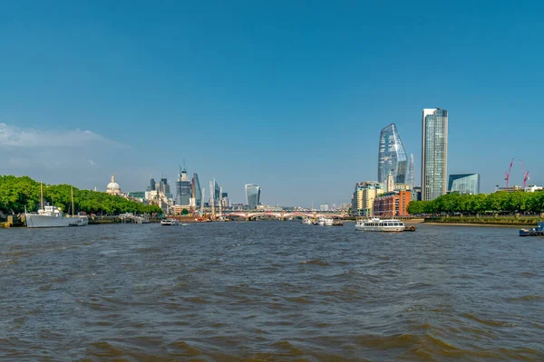 Thames Nehri Manzarası Southwark Londra Ngiltere Ngiltere Ngiltere Nin Kara — Stok fotoğraf