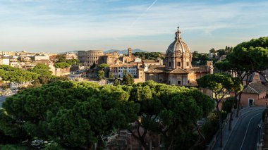 Vittorio Emanuele II Anıtı 'ndan panoramik manzara, Roma, Lazio, İtalya