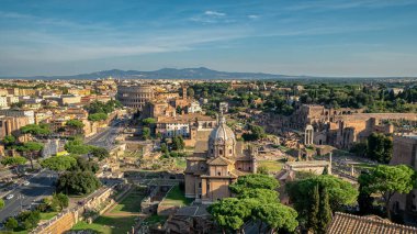 Vittorio Emanuele II Anıtı 'ndan panoramik manzara, Roma, Lazio, İtalya