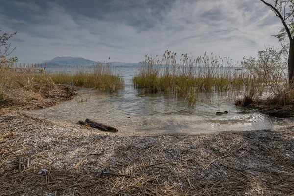 Lago Garda Gardasjön Stad Sirmione Utsikt Turistmål Lombardiet Italien — Stockfoto