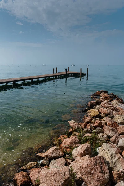 Naturskön Utsikt Över Den Vackra Gardasjön Lago Garda Lombardiet Italien — Stockfoto