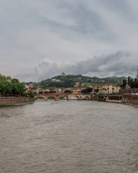 Malerischer Blick Auf Die Stadt Verona Mit Der Etsch Und — Stockfoto