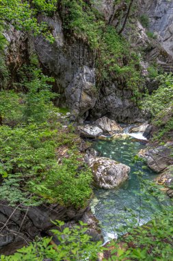 Ratschinger Bach, Gilfenklamm, dere vadiden akıyor, Ratschingstal, Stange, Güney Tyrol, İtalya