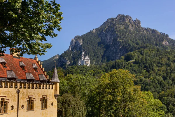 Όμορφη Θέα Του Παγκοσμίου Φήμης Κάστρου Neuschwanstein Παλάτι Romanesque Revival — Φωτογραφία Αρχείου