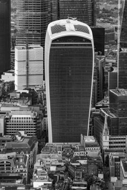 Londra şehri hava manzarası, Walkie Talkie binası yakın görüş, İngiltere, İngiltere