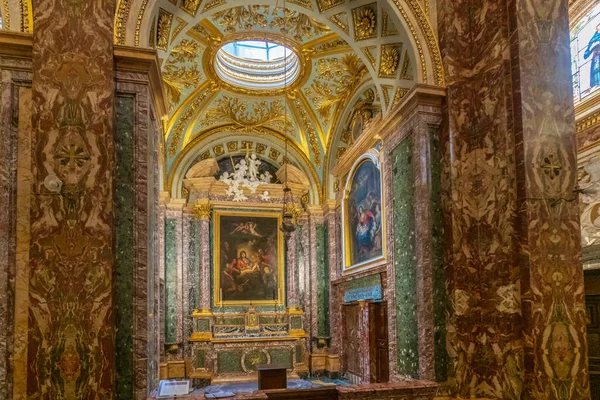 Rzym Włochy 2018 Wnętrze Kościoła Antoniego Campo Marzio Barokowy Kościół — Zdjęcie stockowe