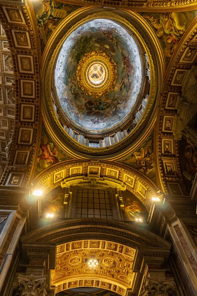 Petersdom Oder San Pietro Der Vatikanstadt Rom Italien Weitwinkelblick Auf — Stockfoto