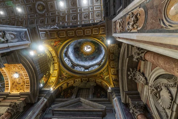 Petersdom Oder San Pietro Der Vatikanstadt Rom Italien Weitwinkelblick Auf — Stockfoto