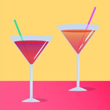 Web sitesi, uygulama arayüzü d için renkli vektör kokteyl ikonu