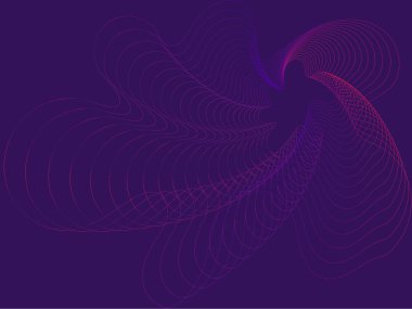 Arkaplan, duvar kağıdı, iniş sayfası, neon dalgaları ve çizgileri olan poster için soyut vektör çizimi. Karışım efektli dalga çizgileri, renkli sıvı poster