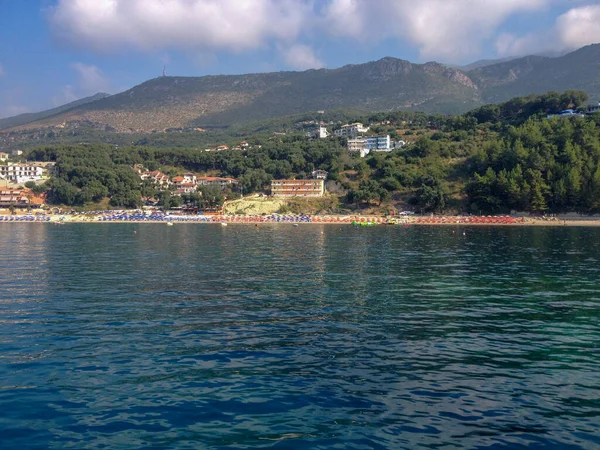 Hermosas Ciudades Coloridas Grecia Parga Popular Para Vacaciones Verano — Foto de Stock