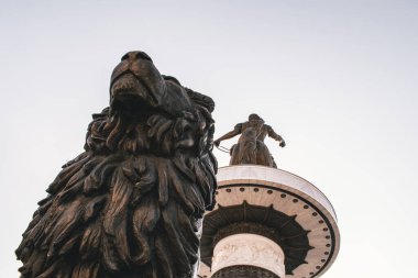 Üsküp / Kuzey Makedonya - 03.10.2020: Üsküp şehir merkezi görünümü