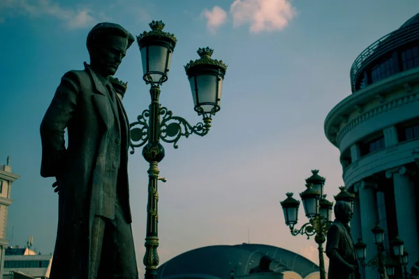Üsküp / Kuzey Makedonya - 03.10.2020: Üsküp şehir merkezi görünümü