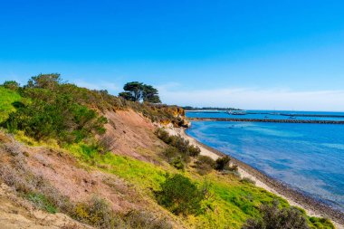 Katisma Sahili 'nin panoramik manzarası, Lefkada, İyon Adaları, Yunanistan