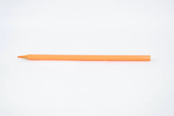 Jasnoróżowy Kolorowe Ostre Drewno Ołówek Kredka Ładnie Wyświetlane Białym Tle — Zdjęcie stockowe