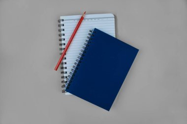 Kağıt arkaplanda kırmızı renkli kalemli iki günlük var.