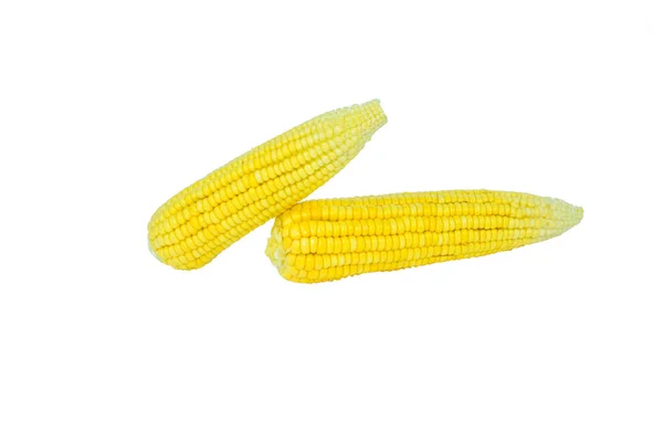 Two Yellow Colored Sweet Corn Arranged Top Each Other Empty — Stock Photo, Image