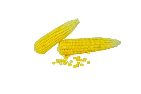 Couple Yellow Colored Sweet Corn Arranged Top Each Other Some — Stock Photo, Image