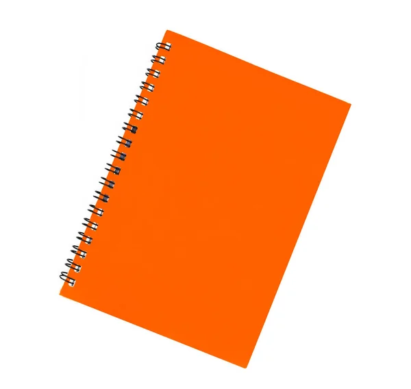 Pomerančová Barva Pokryté Jednotlivé Poznámky Papír Deník Izolované Prázdném Bílém — Stock fotografie