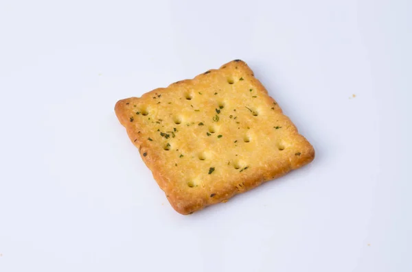 Cracker Snack Eating Diet White Background — Stock Photo, Image