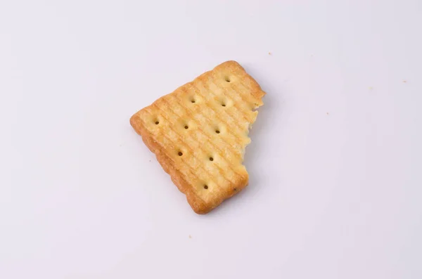 Cracker Stück Auf Weißem Hintergrund — Stockfoto