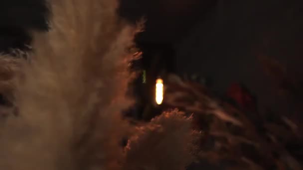 Dekoratif Kahverengi Ampuller Güzel Bir Tasarım Odasında — Stok video