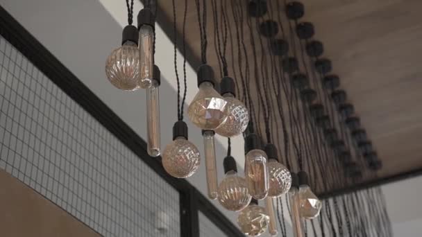 Lampadine Decorative Marroni Una Bella Stanza Design — Video Stock