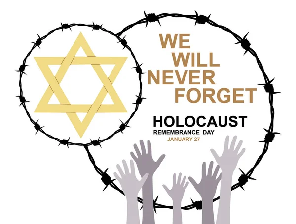 Internationaler Holocaust Gedenktag Gelber Davidstern Internationaler Tag Der Faschistischen Konzentrationslager — Stockvektor
